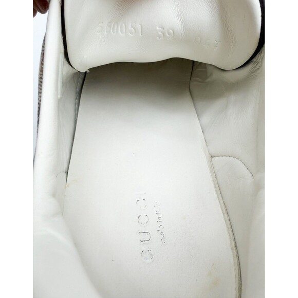 Gucci Ace Beige GG Monogram Bee Canvas Lace Up Low Top Sneaker EU 39 US 9 - Picture 11 of 12